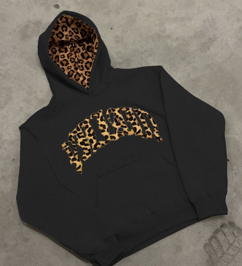 Hættetrøje med Leopardprint, Afslappet