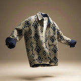 Veste homme à motif géométrique, col classique et manches longues