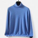 Herresweater med høj rullekrave, lange ærmer og ribkanter
