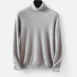 Herresweater med høj rullekrave, lange ærmer og ribkanter