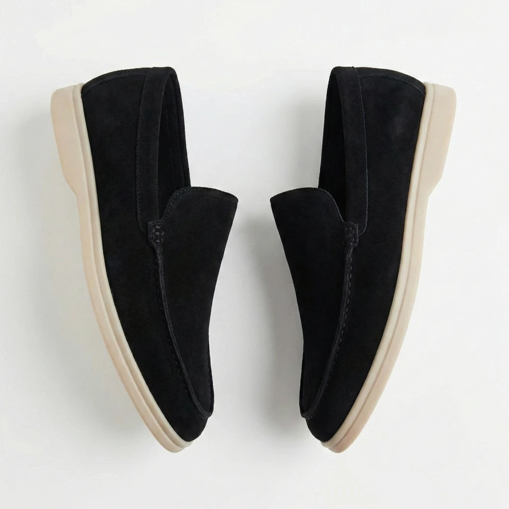 Loafers Herre i Velour-Look – Mokkasin Syning med Gummisål