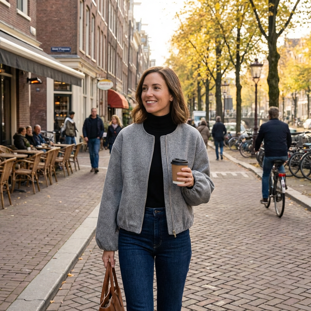 Nova Dame Quiltet Jakke – Fleece Jakke Lynlås Cropped Jakke Blød Komfort
