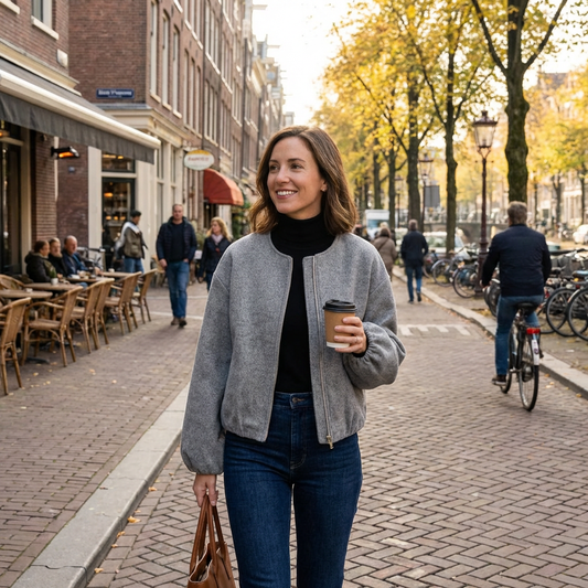 Nova Dame Quiltet Jakke – Fleece Jakke Lynlås Cropped Jakke Blød Komfort