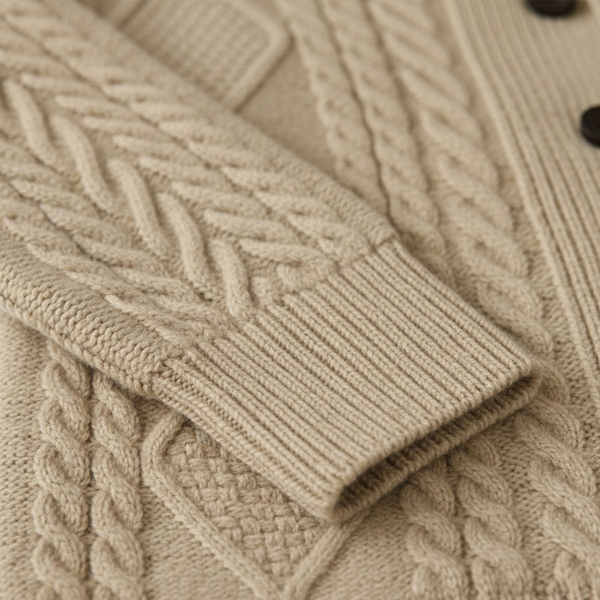 Herre cardigan med sjalskrave, knapper, lommer og strikket struktur