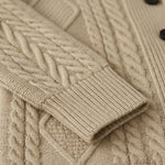 Herre cardigan med sjalskrave, knapper, lommer og strikket struktur