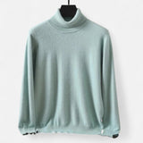 Herresweater med høj rullekrave, lange ærmer og ribkanter