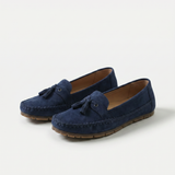 Dame loafers med frynsedetaljer og mokkasinsømme