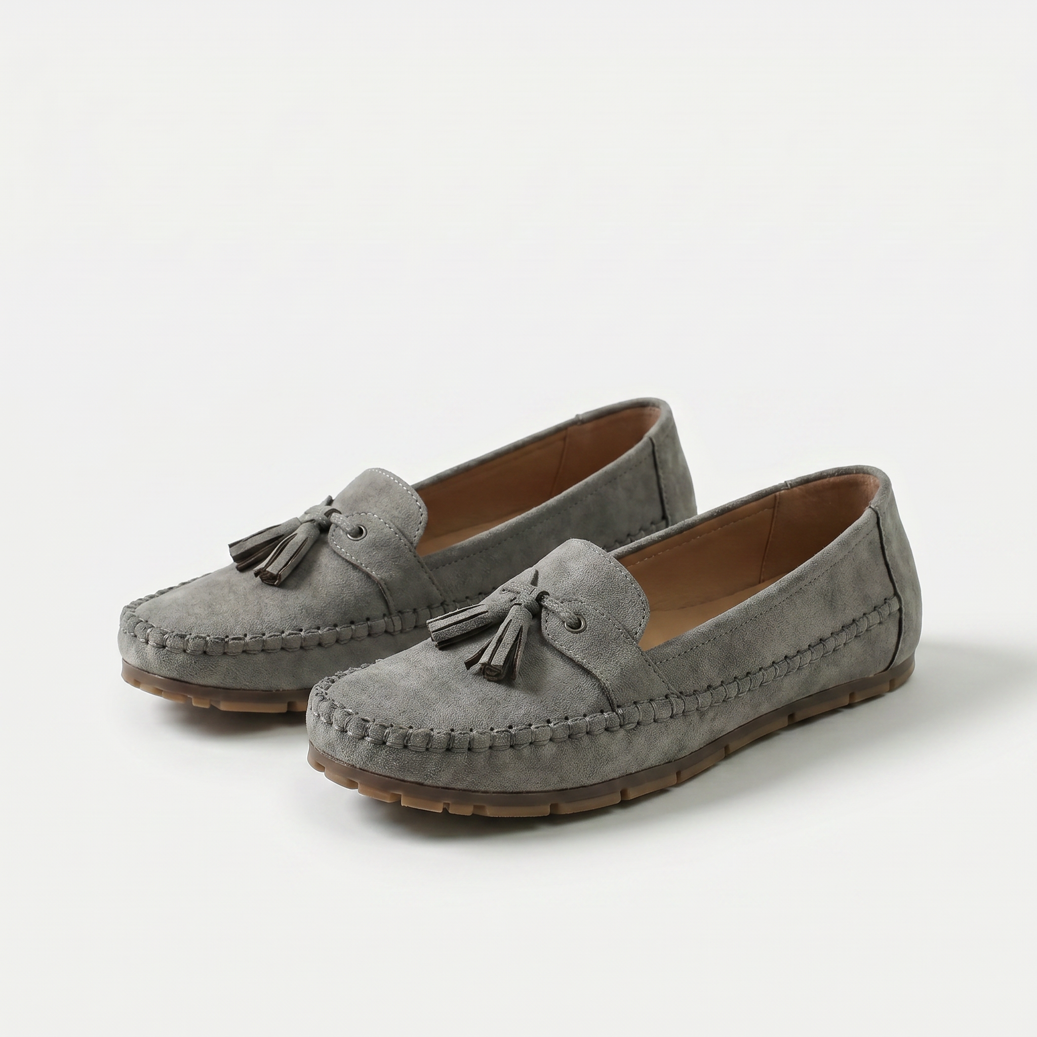 Dame loafers med frynsedetaljer og mokkasinsømme
