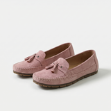 Dame loafers med frynsedetaljer og mokkasinsømme