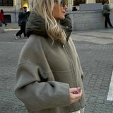 Dame Quiltet Jakke Oversize med Hætte