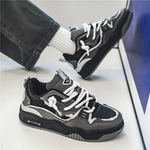 Herre sneakers med snørebånd, paneldesign og kraftig sål