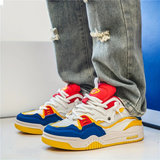 Herre sneakers med snørebånd, paneldesign og kraftig sål