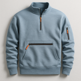Herre Sweater Slim Fit med Ærmelomme