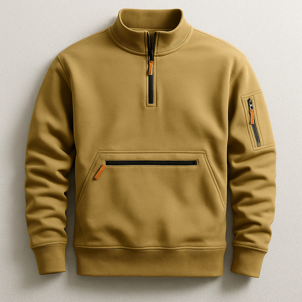 Herre Sweater Slim Fit med Ærmelomme