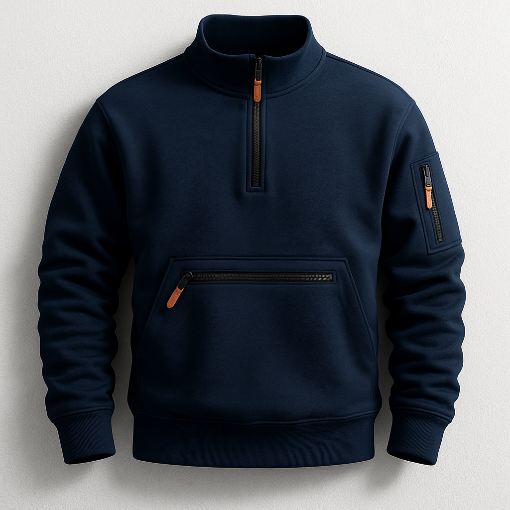 Herre Sweater Slim Fit med Ærmelomme