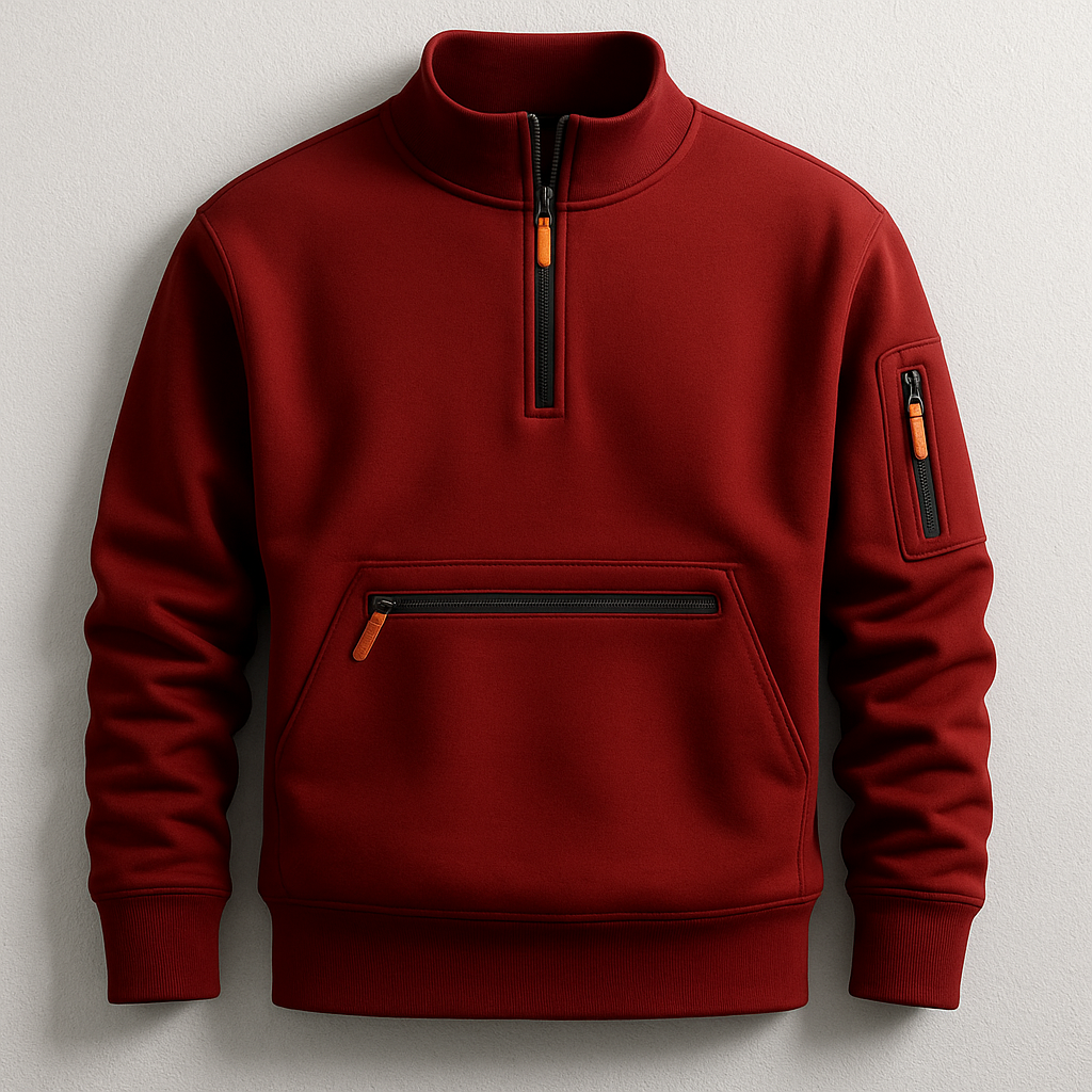 Herre Sweater Slim Fit med Ærmelomme