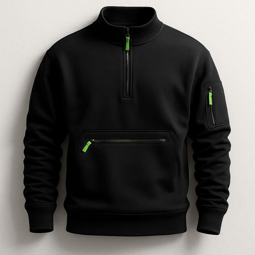 Herre Sweater Slim Fit med Ærmelomme
