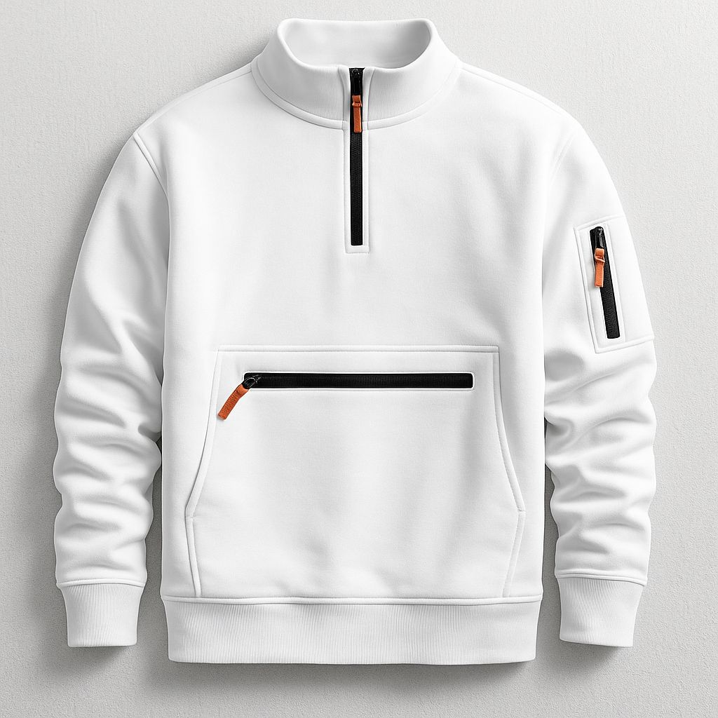 Herre Sweater Slim Fit med Ærmelomme