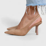 Ysabelinne Kitten Heels – Elegante Slingback Kitten Heels i Nude