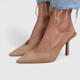 Ysabelinne Kitten Heels – Elegante Slingback Kitten Heels i Nude