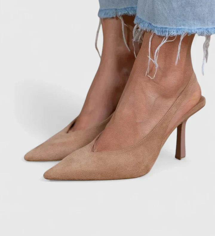 Ysabelinne Kitten Heels – Elegante Slingback Kitten Heels i Nude