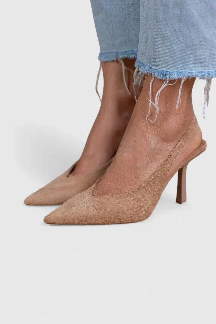Ysabelinne Kitten Heels – Elegante Slingback Kitten Heels i Nude