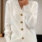 Dame Cardigan Enkel med Knapper