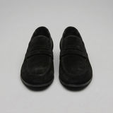 Herre penny loafers med rund tå og flad sål