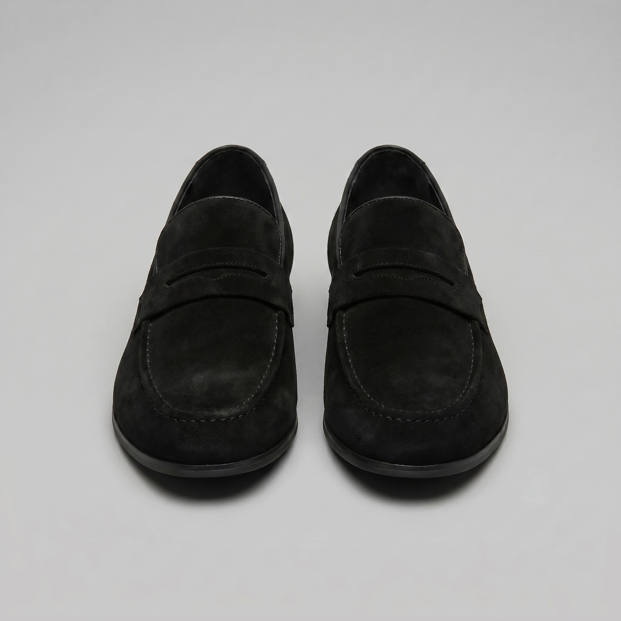 Herre penny loafers med rund tå og flad sål