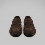 Herre penny loafers med rund tå og flad sål