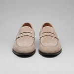 Herre penny loafers med rund tå og flad sål