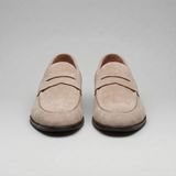 Herre penny loafers med rund tå og flad sål