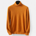Herresweater med høj rullekrave, lange ærmer og ribkanter