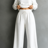 Ensemble femme à col roulé, pantalon large et manches longues