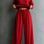 Ensemble femme à col roulé, pantalon large et manches longues