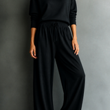 Ensemble femme à col roulé, pantalon large et manches longues