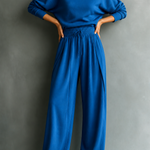 Ensemble femme à col roulé, pantalon large et manches longues