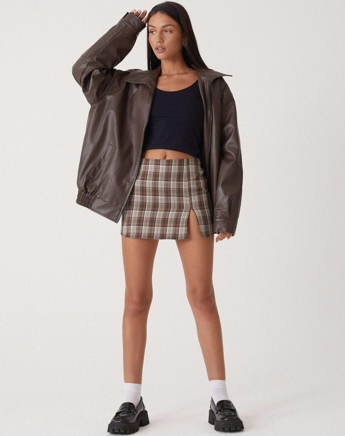 Sophia Oversized Imiteret Læderjakke – Trendy PU Kunstlæder til Damer