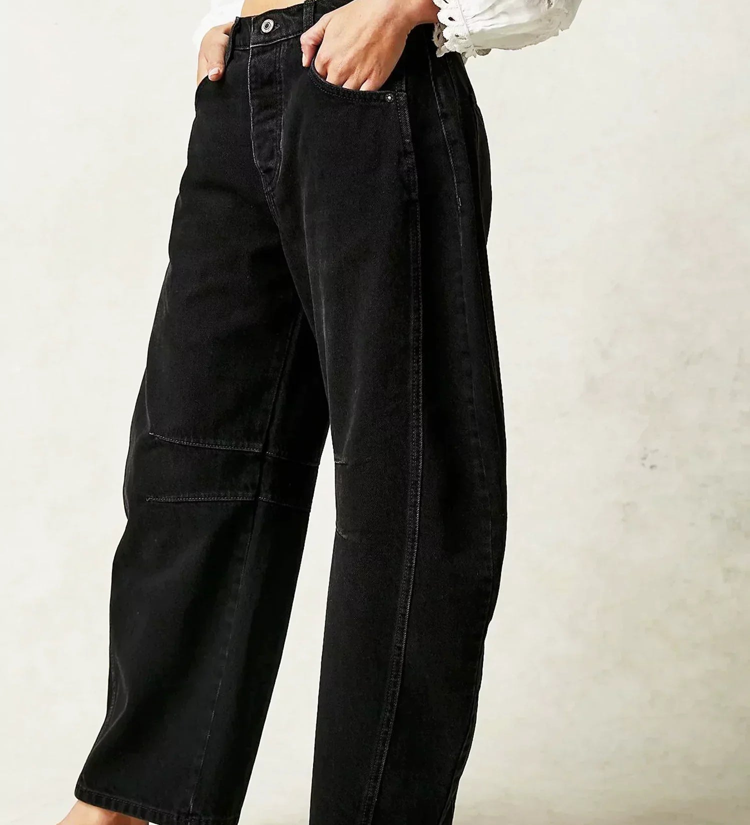 Kvinders Leopardprint Bred Ben Denim Jeans – Høj Talje Barrel Fit Casual